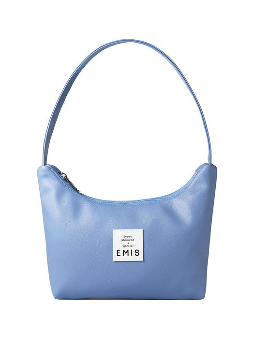 [emis] LEATHER HOBO BAG-BLUE