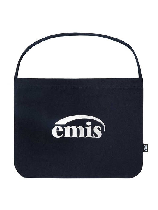 [emis] SILVER LOGO ECO BAG-NAVY