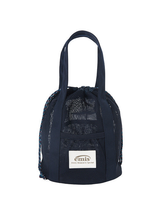 Emis Mesh Bucket Bag-Navy