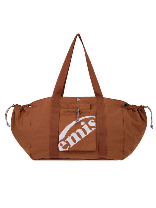 [emis] PACKABLE NYLON TOTE BAG-ORANGE