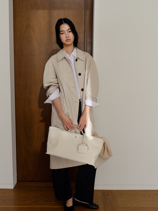 Kindersalmon Posell Canvas Tote Bag Raw-White