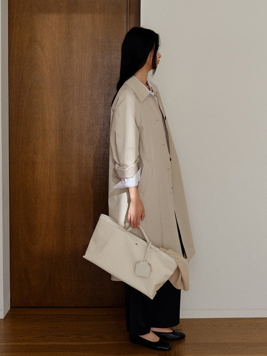 Kindersalmon Posell Canvas Tote Bag Raw-White