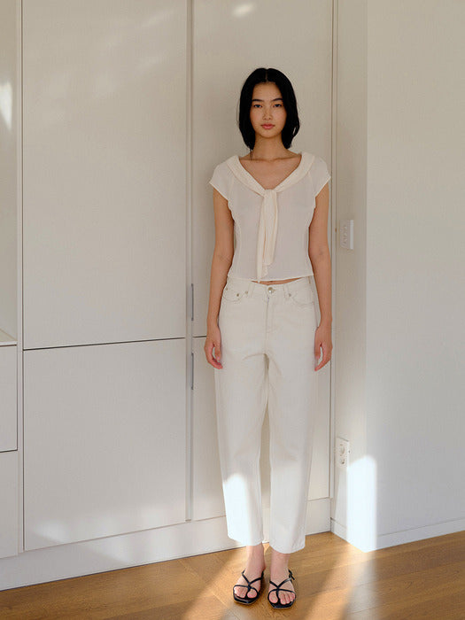 Kindersalmon Valois Bowtie Top Cream