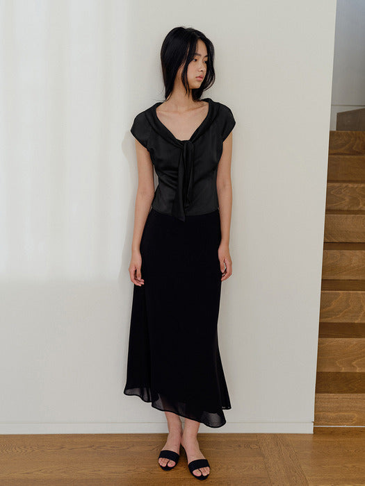 Kindersalmon Valois Bowtie Top Black