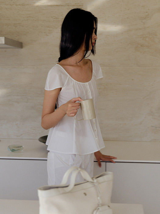 Kindersalmon James Cotton Blouse White-Sail