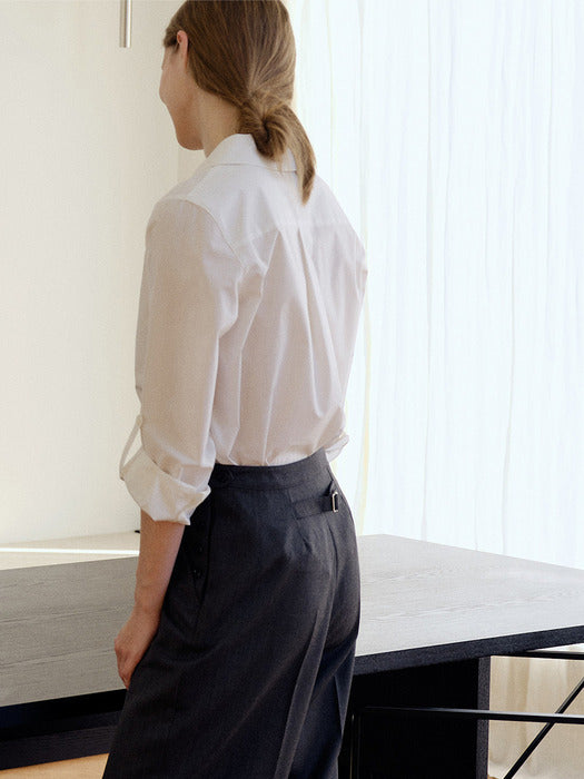 Kindersalmon Marcella Shawl Collar Shirt White