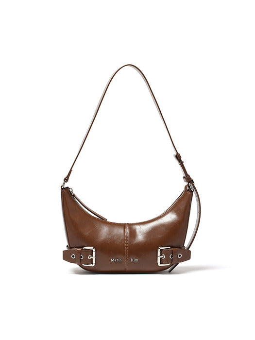 BELTED SHOULDER BAG IN BROWN