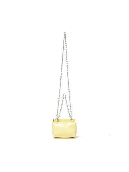 GLOSSY LEATHER MINI WALLET BAG IN LIGHT YELLOW