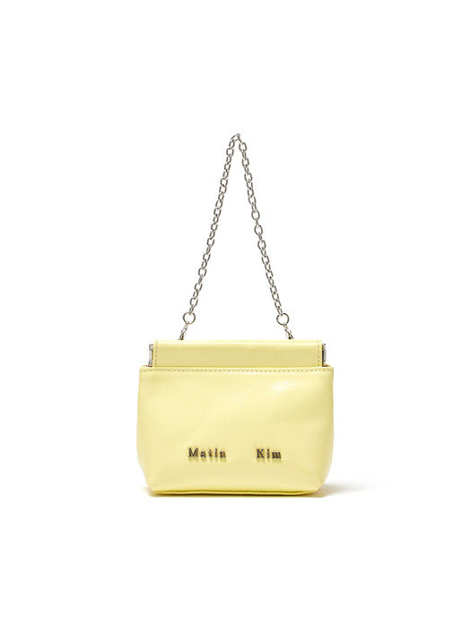 GLOSSY LEATHER MINI WALLET BAG IN LIGHT YELLOW