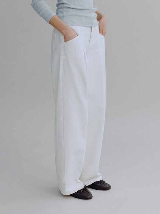 Mango Maniplease Jeta Pintuck Jeans Ivory