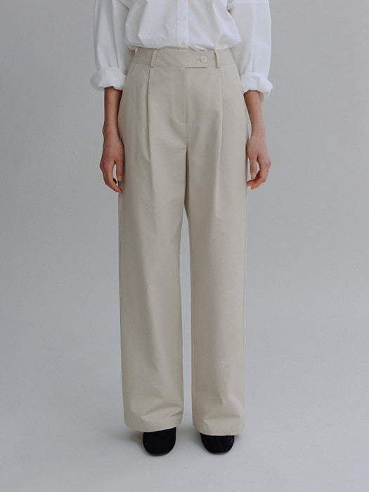 Mango Maniplease Plap Cotton Pants Greige