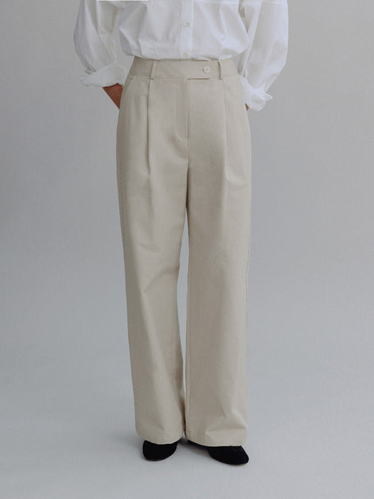 Mango Maniplease Plap Cotton Pants Greige