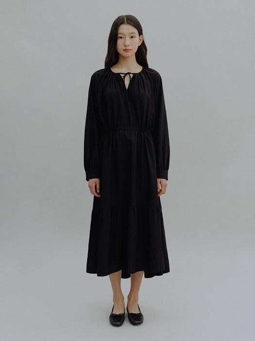 Mango Maniplease Sopia Shirring One Piece Black