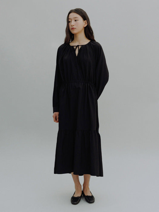 Mango Maniplease Sopia Shirring One Piece Black