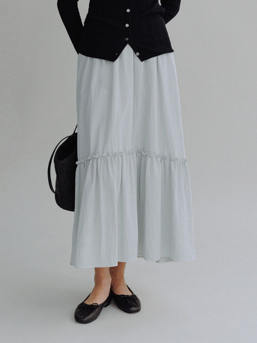 Wconcept_Mango_Maniplease Mango Maniplease Ryle Shirring Skirt - Mist Blue