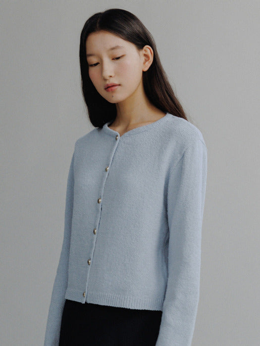 Mango Maniplease Erin Boucle Cardigan Sky Blue