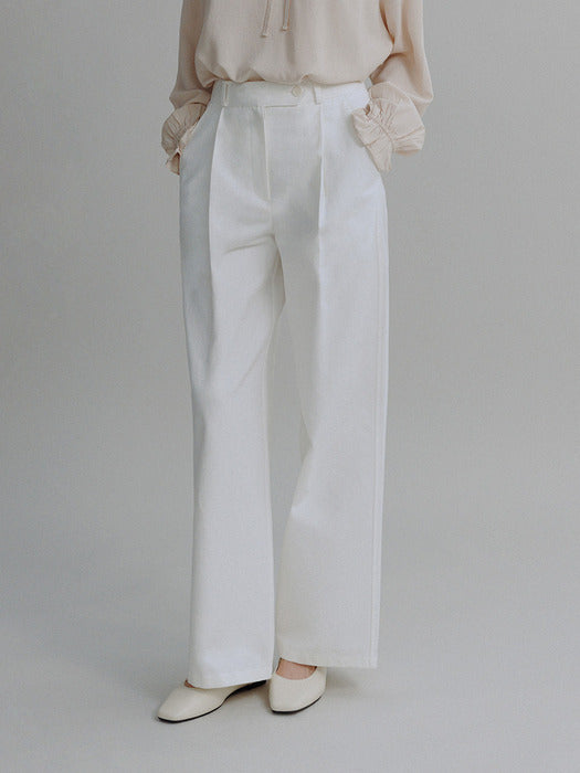 Mango Maniplease Plap Cotton Pants Ivory