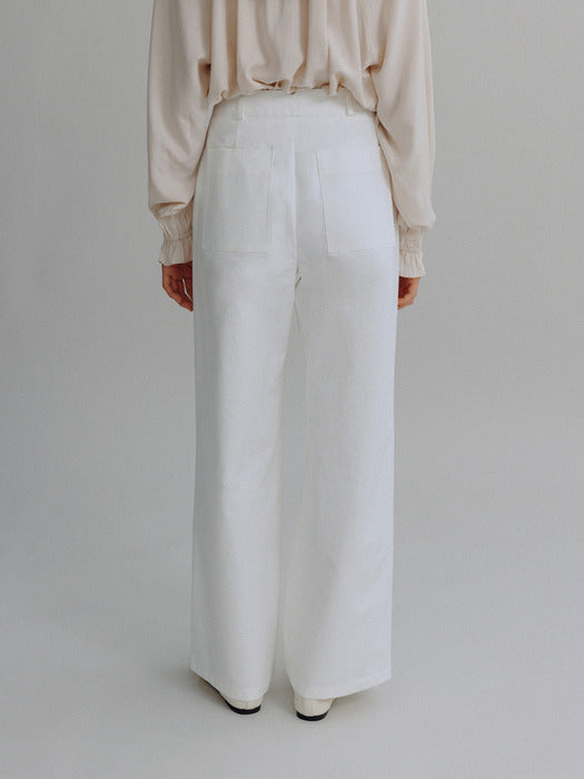 Mango Maniplease Plap Cotton Pants Ivory