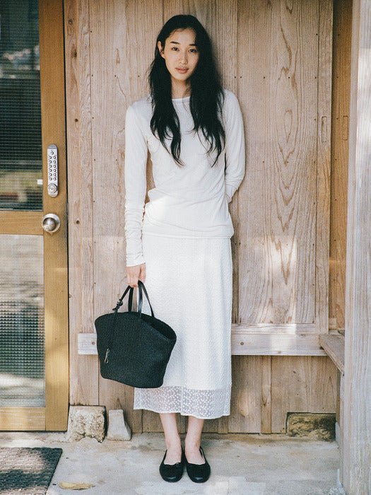 Mango Maniplease Rosy Lace Skirt Ivory