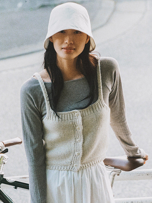 Mango Maniplease Hen Bustier Knit Ecru