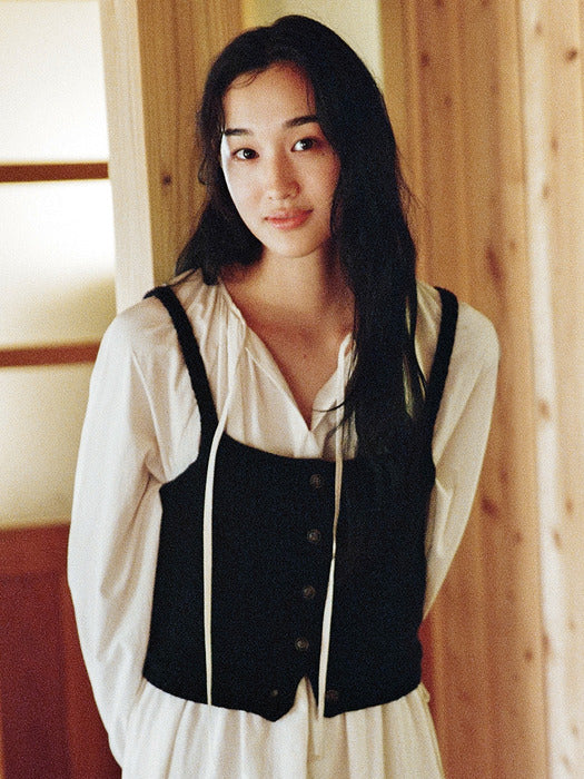 Mango Maniplease Hen Bustier Knit Navy