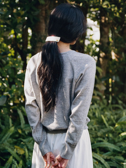Mango Maniplease Mary V Neck Knit Grey