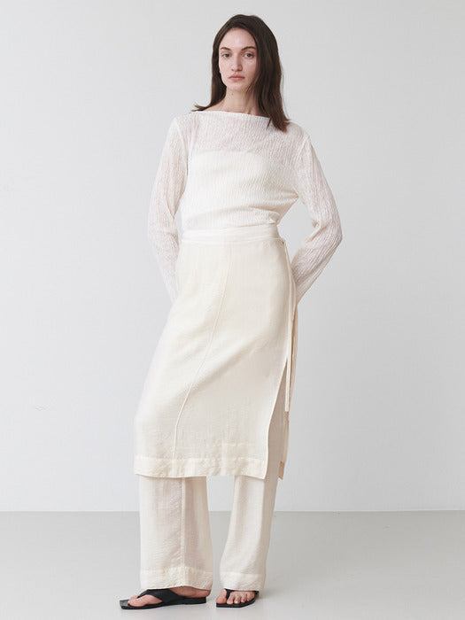 Loeuvre Sheer Layered Skirt-Pants