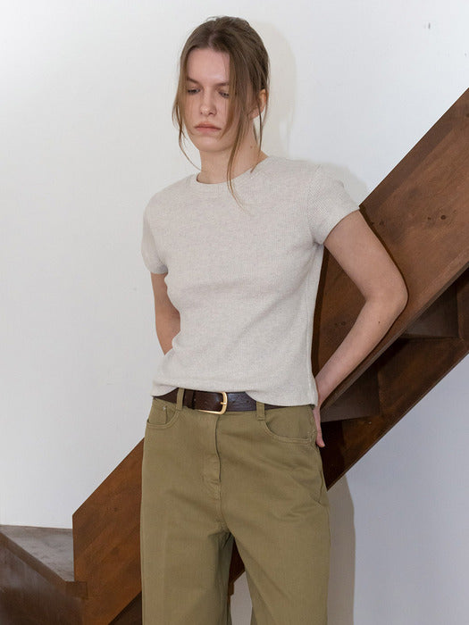 [loeuvre] Basic Waffle T-Shirt SW6XE117_2color
