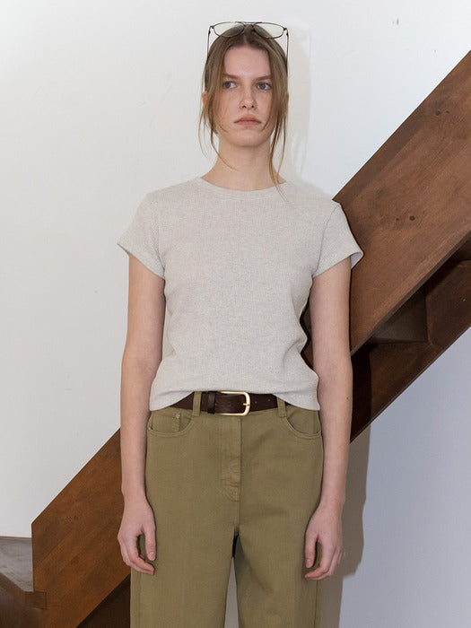 [loeuvre] Basic Waffle T-Shirt SW6XE117_2color