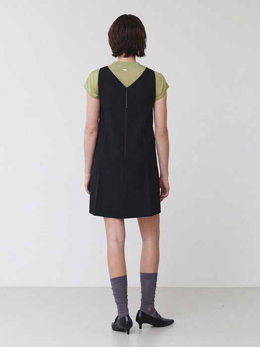 Loeuvre Black Mini Sleeveless Dress