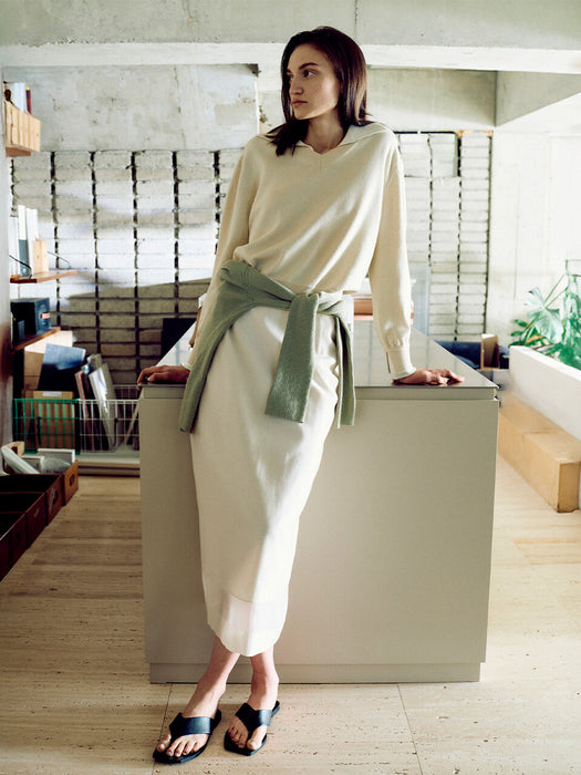 Loeuvre Contrast Collar Knit Top