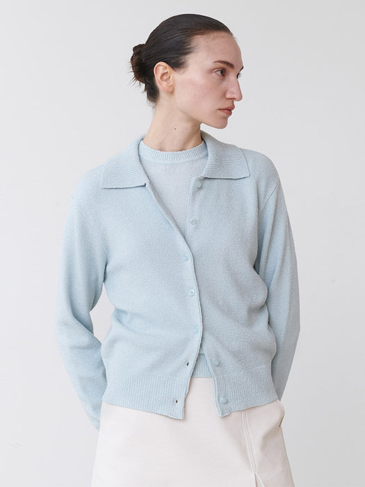 Loeuvre Boucle Knit Cardigan + Short Sleeve Top