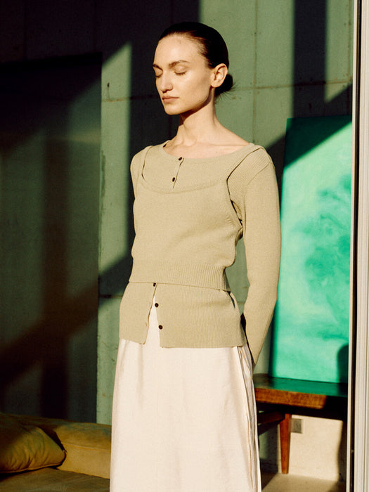 Loeuvre Knit Cardigan + Bustier top
