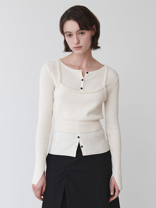 Loeuvre Knit Cardigan + Bustier top