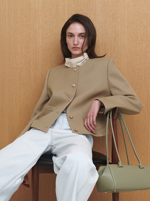 loeuvre Collarless Twill Jacket SW5SJ111-96