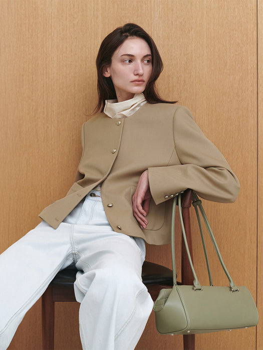 loeuvre Collarless Twill Jacket SW5SJ111-96 - View 3