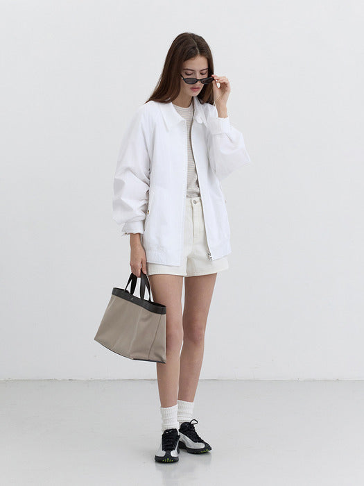 Dunst Canvas Leather Tote Bag Beige Brown