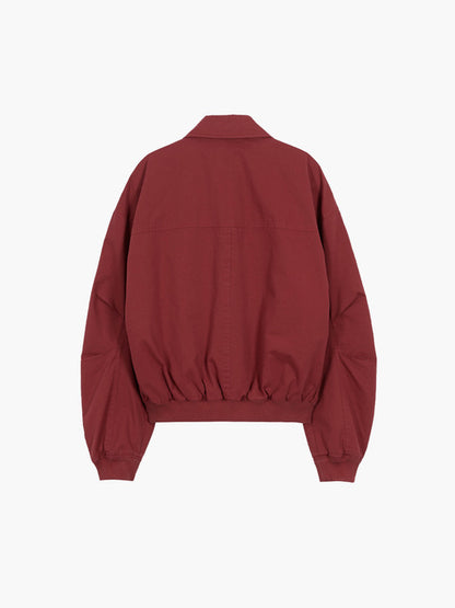 WASHED COTTON BOMBER JACKET_red