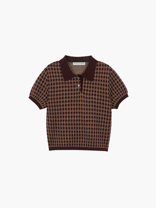 Margesherwood Curb Link PK Knit Top burgundy
