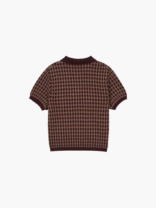 Margesherwood Curb Link PK Knit Top burgundy