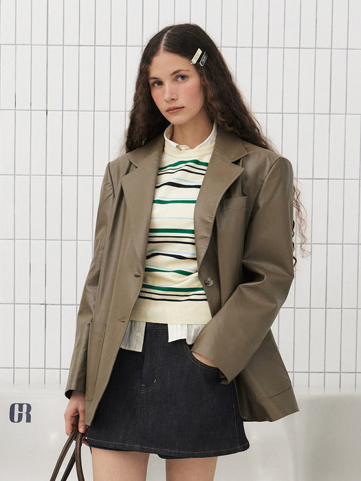 [grove] 25Ps Rave Leather Jacket