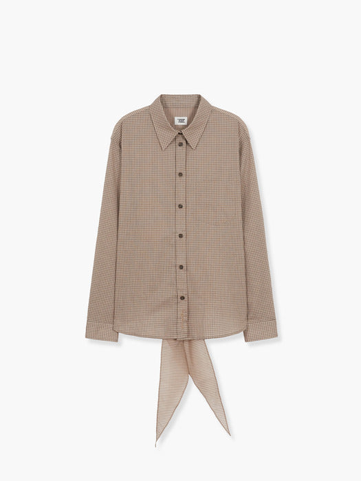 Margesherwood Check Layered Tie Shirt brown