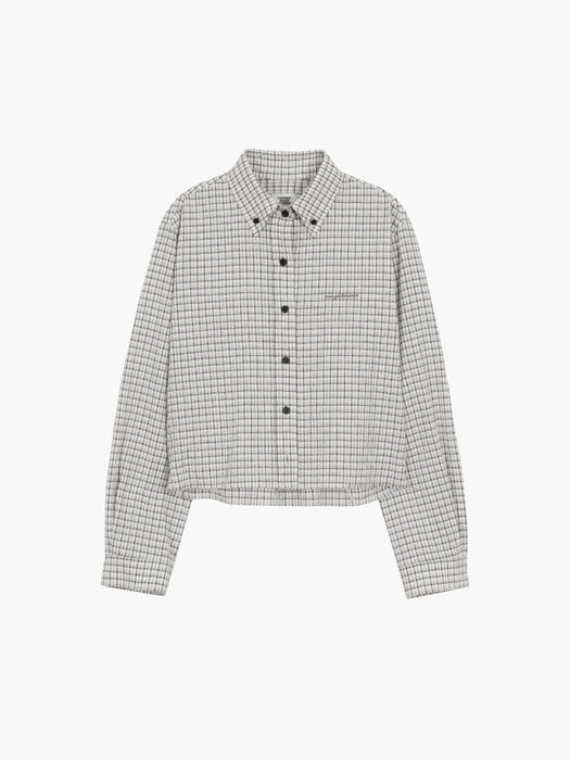 Margesherwood Tattersall Check Crop Shirt black