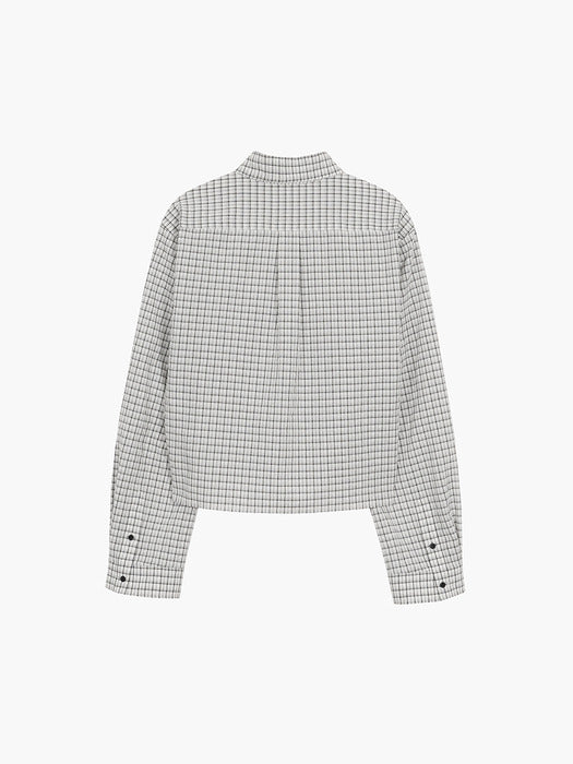 Margesherwood Tattersall Check Crop Shirt black