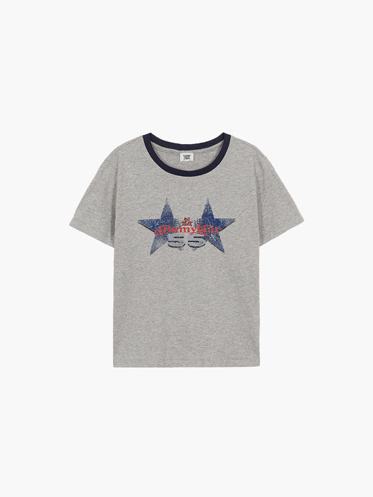 WASHED VINTAGE T-SHIRT_melange grey