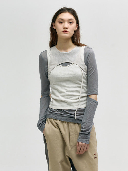 LAYERED LONG SLEEVE T-SHIRT_grey
