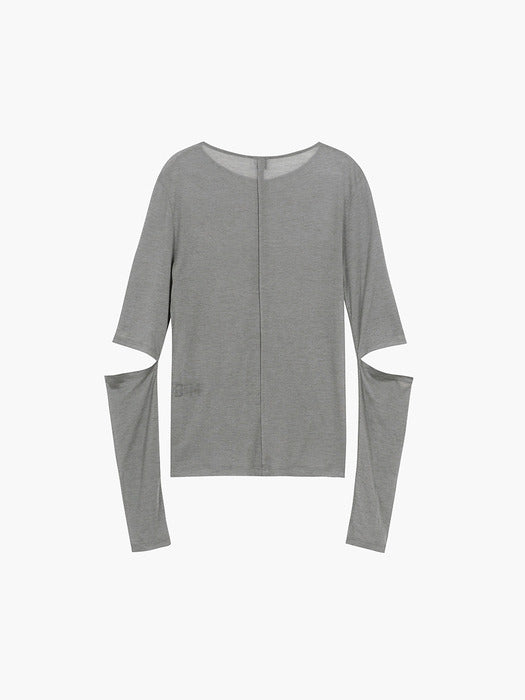 LAYERED LONG SLEEVE T-SHIRT_grey