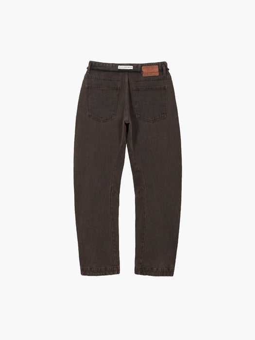 Margesherwood Fold-Over Curved Jeans burgundy