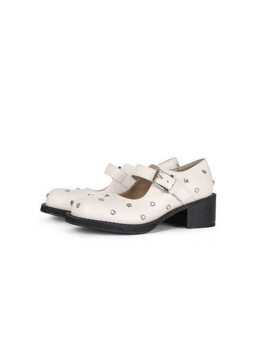 [osoi] BROCLE MARY JANE [CREAM CRYSTAL]