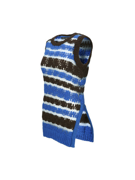 [andersson bell] NET STRIPE SLEEVELESS KNIT TOP atb1319w(BLUE)